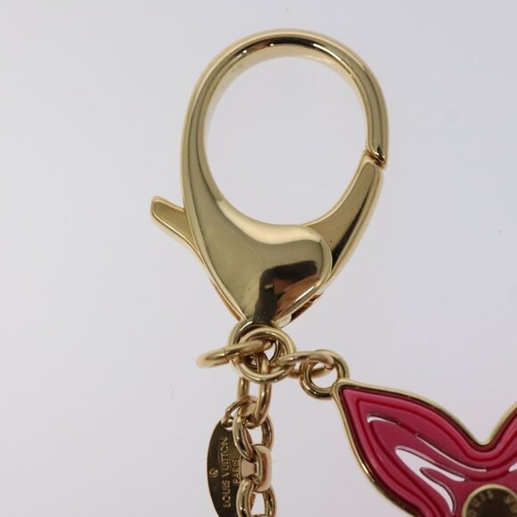 LOUIS VUITTON BijouxSac Knife Key Holder metal Gold Red - Picture 8 of 10